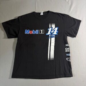 NASCAR Tony Stewart Mobil 1 Racing T-Shirt Mens XL Black Delta Magnum Weight